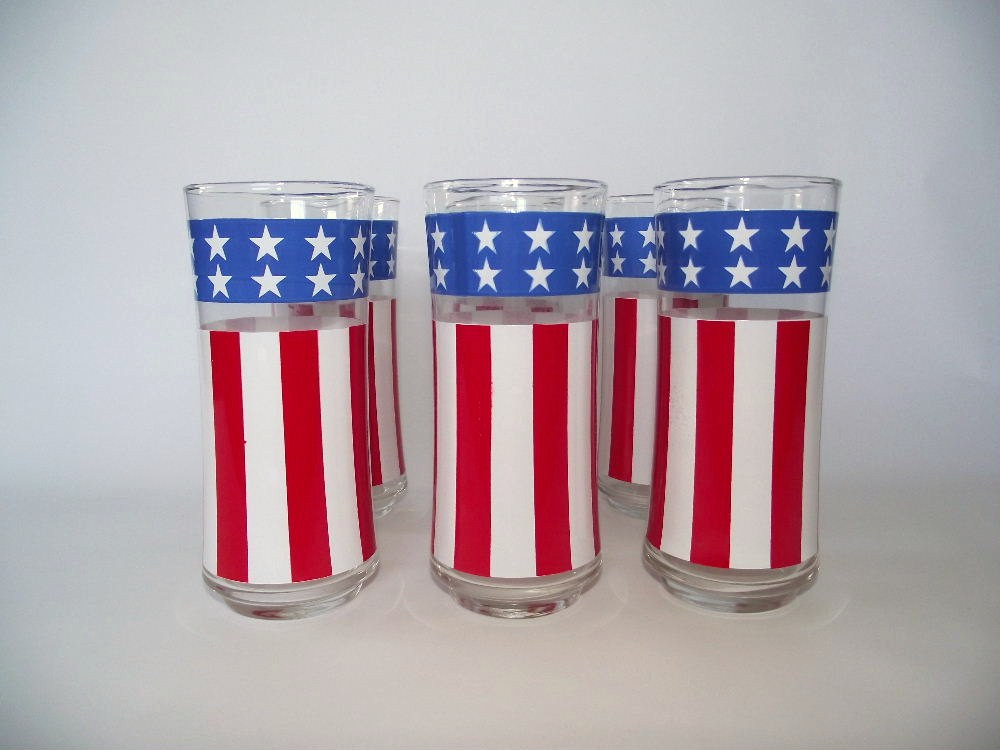 Vintage Uncle Sam Hat Bicentennial Hiball Drinking Glasses Set of 6 Memorial Day Independance Day Election Red White & Blue il fullxfull 244255048 Favorite Vintage Finds of the Week Memorial Day