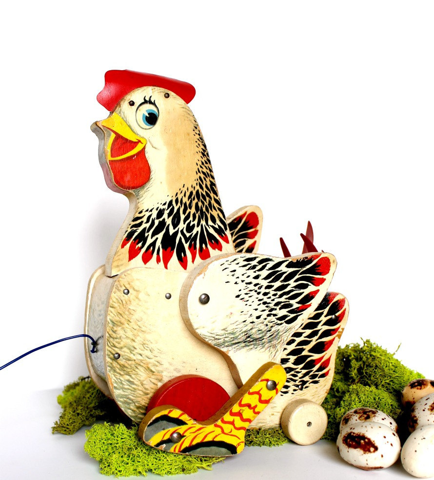 Vintage 1958 Fisher Price Cackling Chicken Model 120 il fullxfull 326965763 Favorite Vintage Finds of the Week May 21st