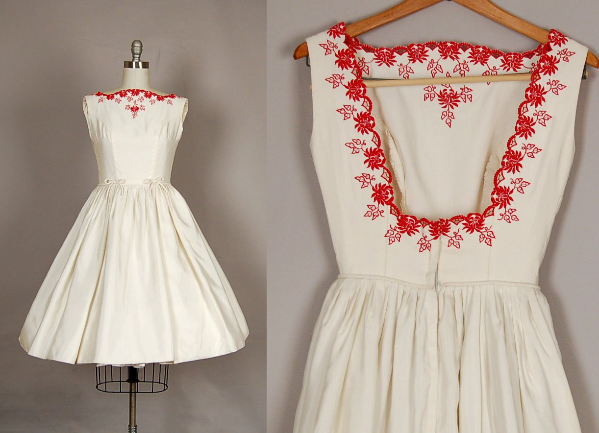 vintage 1950s dress 50s dress silk taffeta embroidered backless white wedding il fullxfull 3335648401 Vintage Finds of the Week May 7th