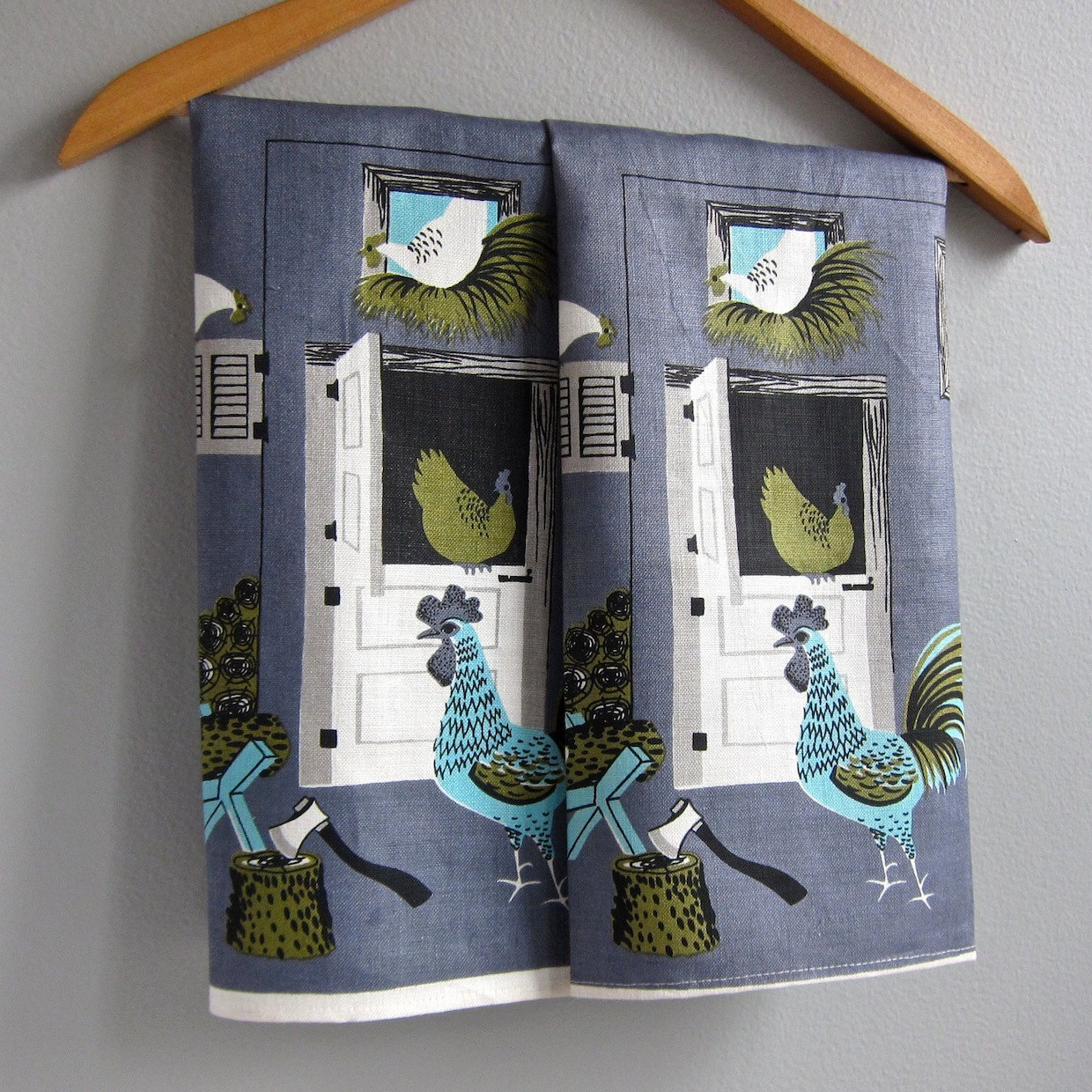 Two Linen Kitchen Towels with Chickens by De Antonio il fullxfull 334094891 Favorite Vintage Finds of the Week May 21st
