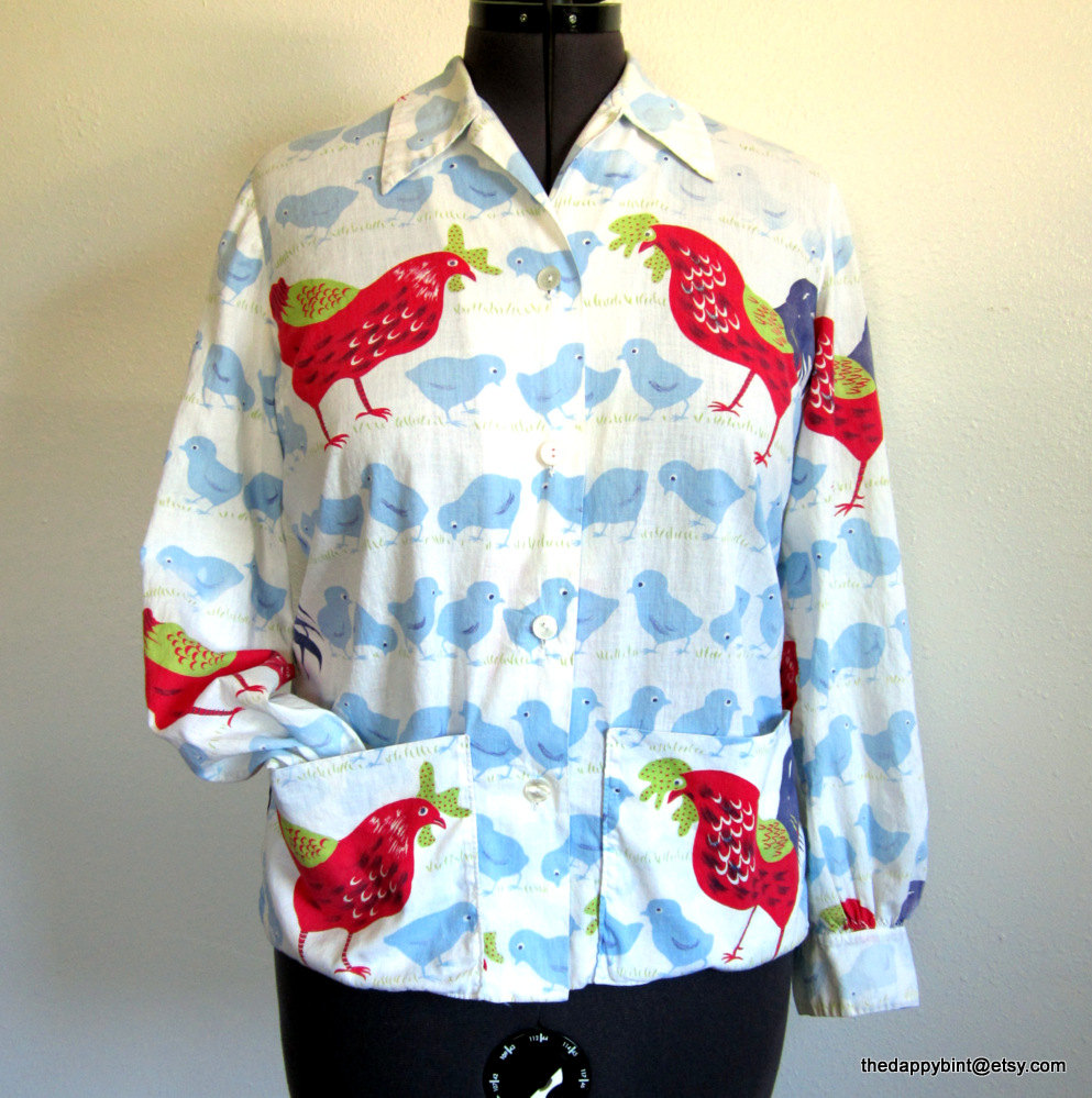 Little Hen 1950s Super Soft Ladies Blouse il fullxfull 338757917 Favorite Vintage Finds of the Week May 21st