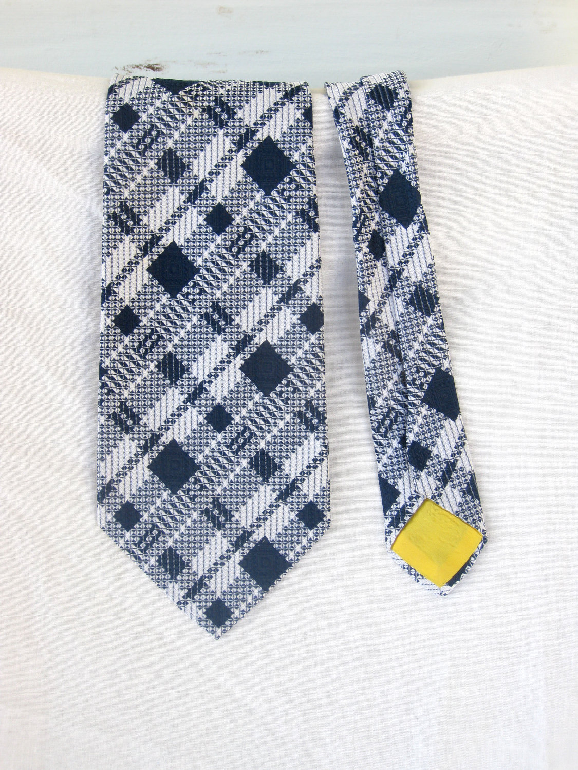 Vintage Tie : 1950s Men's Blue Plaid Wide Necktie il fullxfull 3209841681 Favorite Vintage Finds of the Week June 11th(Father Knows Best)