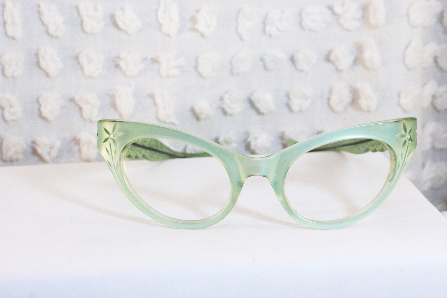 Mint Mermaid Rhinestone Cat Eye 1950's Eyeglasses Frames il fullxfull 328432273 Favorite Vintage Finds of the Week June 4th