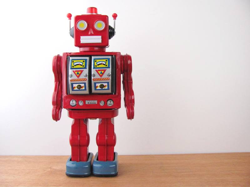 Vintage Space Walk Man Red Robot Tin Litho Toy Lights Up Walks Works il fullxfull 344345415 Favorite Vintage Finds of the Week June 11th(Father Knows Best)