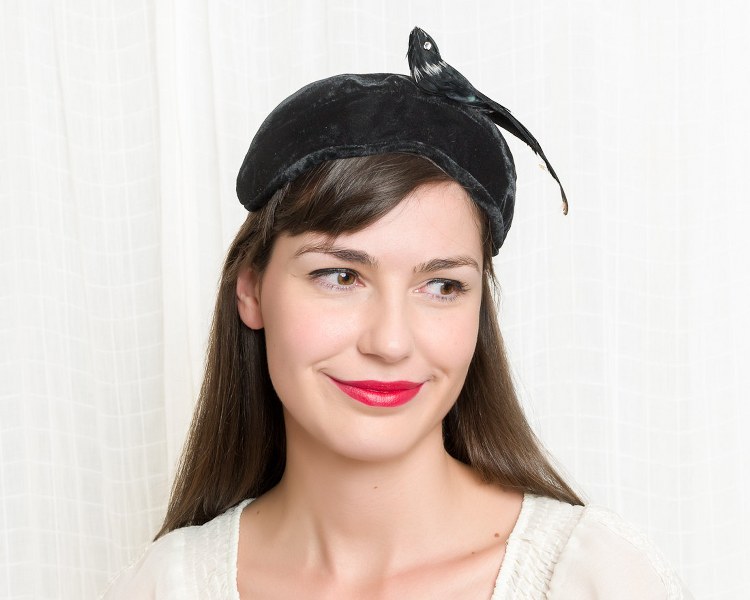 1950s Black Bird Hat - 50s Hat - Novelty Costume Hat il fullxfull 382874210 7f90 750x600 Favorite Vintage Finds of the Week October 22nd