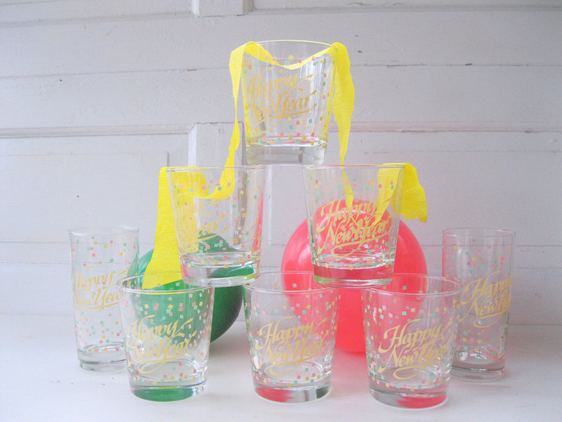 Vintage New Year's Glasses, 8, from Tessiemay il fullxfull.293648977 Favorite Vintage Finds of the Week December 31st