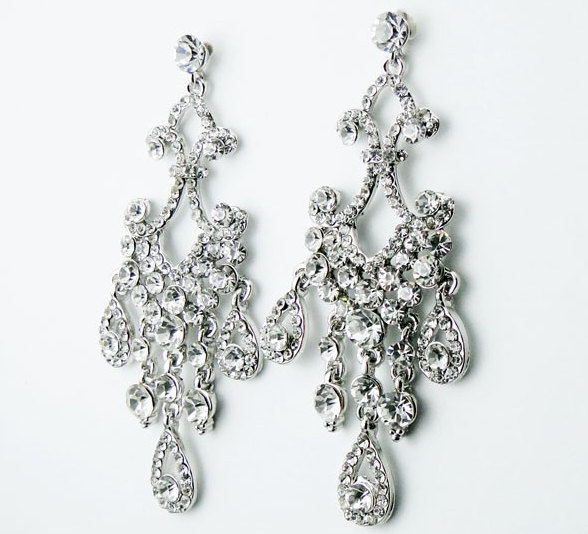 Vintage Wedding Earrings- Bridal Earrings- Classic Chandelier Earrings- Rhinestone Earrings il fullxfull.396120054 b0mf Favorite Vintage Finds of the Week December 31st