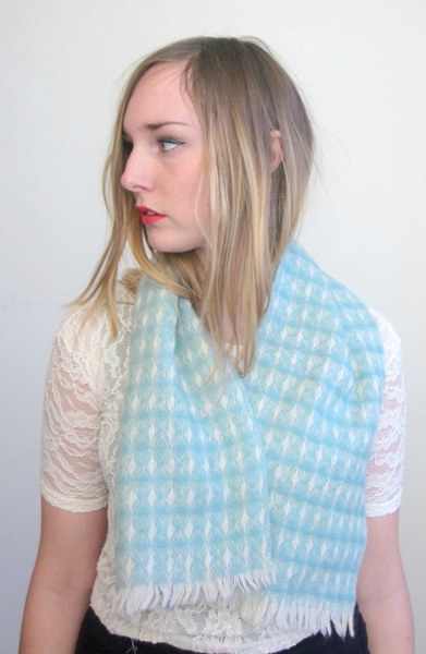 SALE vintage 50's ice blue fringe wool scarf women's winter accessories il fullxfull.300520730 391x600 Favorite Vintage Finds of the Week January 14th