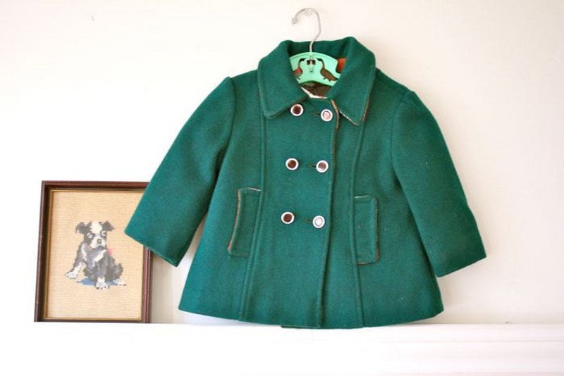 vintage 50s child's coat & hat - PINE GREEN wool pea coat / 3T il fullxfull.401326331 c1m6 800x534 Favorite Vintage Finds of the Week January 14th