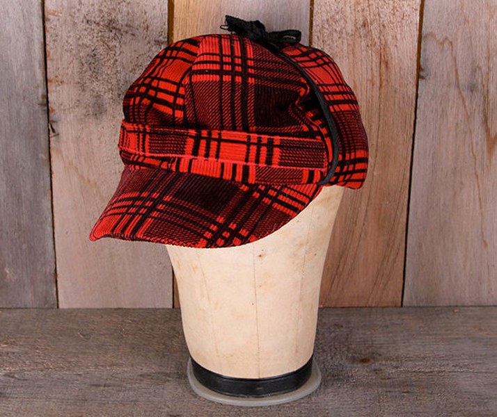 1950s Boy Mens Red Black Plaid Corduroy Fur Lined Hunting Cap il fullxfull.406293402 4xkj 714x600 Favorite Vintage Finds of the Week January 14th