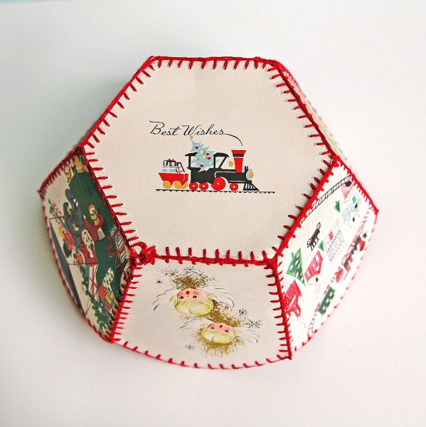 DIY Vintage Christmas Card Bowl - My So Called Crafty Life