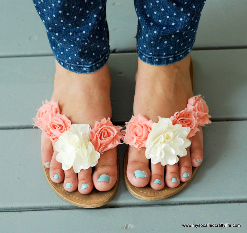 Easy DIY Floral Summer Sandals My So Called Crafty Life